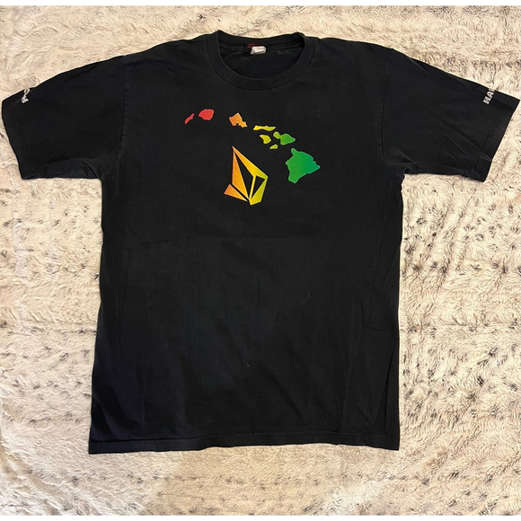 Volcom Hawaii Y2K Retro T-Shirt Men’s Size Medium Black GUC - Picture 1 of 13